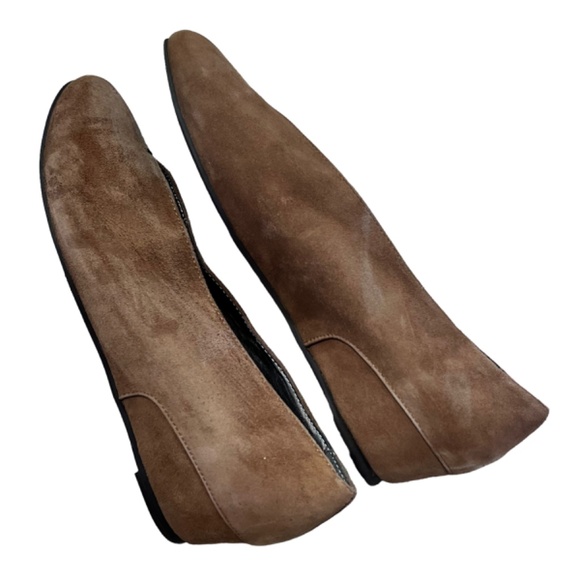 Soft Surroundings Fabrizia Beige Suede Slip On Wedge Heels Size 9 - Picture 13 of 15